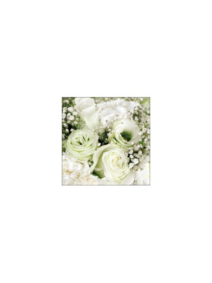 Χαρτοπετσέτα γάμου με μπουκέτο τριαντάφυλλα 33x33cm (20τεμ.)