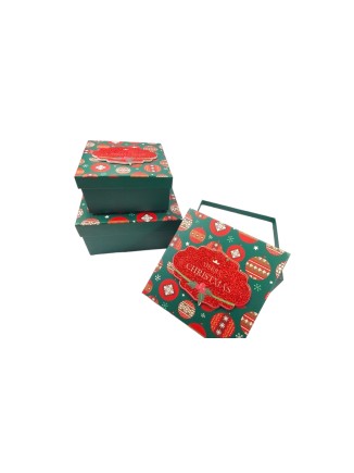 Χριστουγεννιάτικο κουτί χάρτινο "Merry Christmas" πράσινο