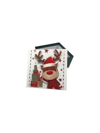 Χριστουγεννιάτικο κουτί χάρτινο με σχέδιο τάρανδο 