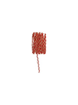 Τρέσσα με στρασάκια κόκκινη ασημί 10mm (3m)