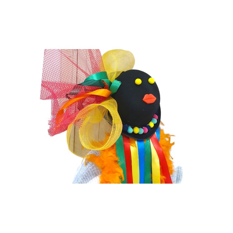 Καρναβαλικό καπέλο χρωματιστό με κορδέλες και δίχτυα