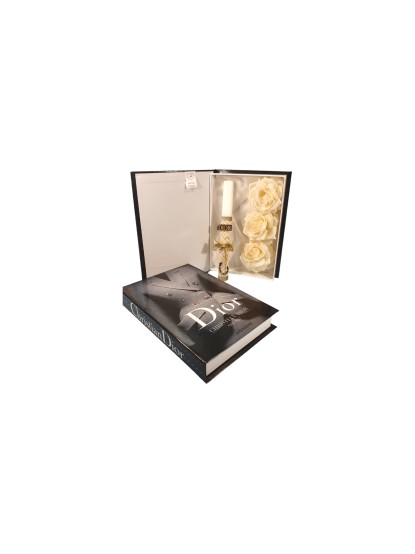 Πασχαλινή λαμπάδα με κουτί βιβλίο μόδας με σχέδιο σακάκι