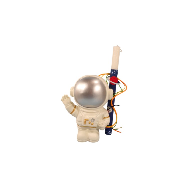 Πασχαλινή λαμπάδα με κουμπαρά αστροναύτη