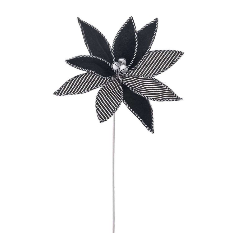 Χριστουγεννιάτικο λουλούδι αλεξανδρινό ασπρόμαυρο 55cm