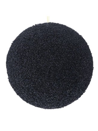 Χριστουγεννιάτικη μπάλα γίγας μαύρη με glitter 20cm