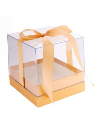 Κουτί πλέξιγκλας με χάρτινο πάτο 14x14x14cm