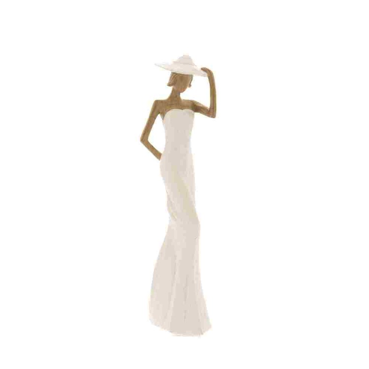 Φιγούρα γυναίκας με λευκό φόρεμα πολυρεζίν 31cm