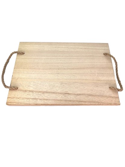 Δίσκος ξύλινος ορθογώνιος με σχοινιά