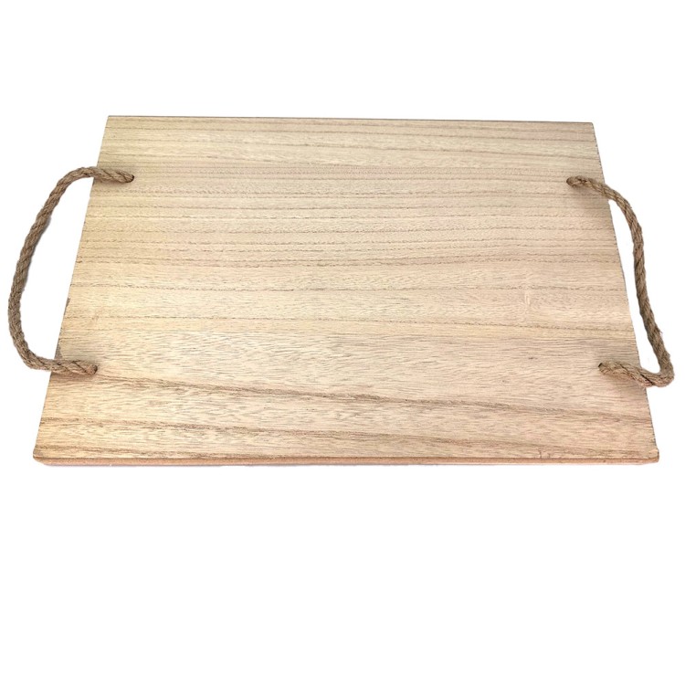 Δίσκος ξύλινος ορθογώνιος με σχοινιά