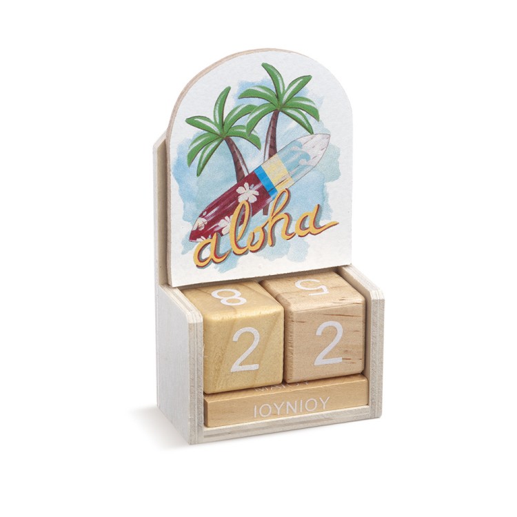 Ξύλινο Ημερολόγιο Σανίδα Surf-Aloha