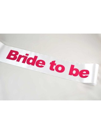 Κορδέλα σατέν λευκή"Bride to be"15cm(1.70m)