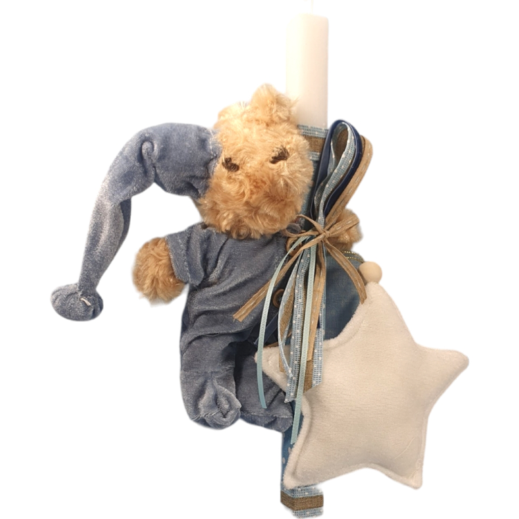 Πασχαλινή λαμπάδα αρκουδάκι με πιτζάμες