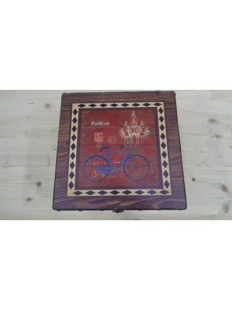 Κουτί ξύλινο κάρτ ποστάλ ποδήλατο Νο3