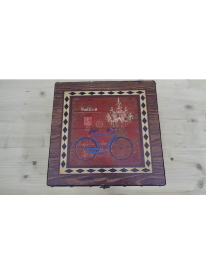 Κουτί ξύλινο κάρτ ποστάλ ποδήλατο Νο3