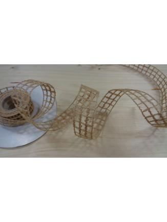 Κορδέλα natural mesh με σύρμα 2,5cm το μέτρο