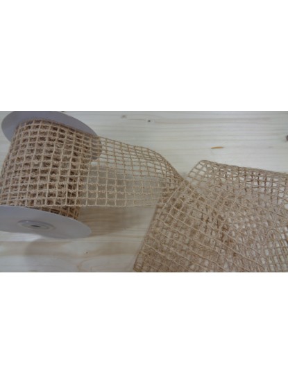 Κορδέλα natural mesh με σύρμα 10cm(9m)