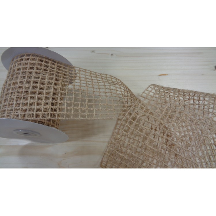 Κορδέλα natural mesh με σύρμα 10cm(9m)