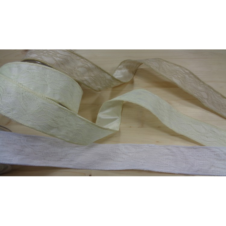 Κορδέλα σατέν με σύρμα-δαντέλα θήκη 5cm(9m)