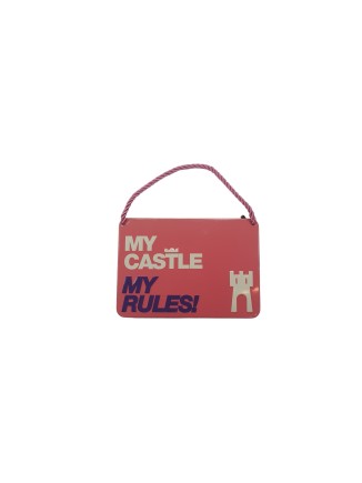 Ταμπέλα κρεμαστή μεταλλική"My castle my rules.."