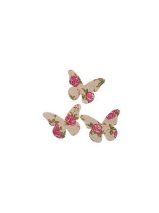Πεταλούδες καμβάς floral σετ 6τεμ.