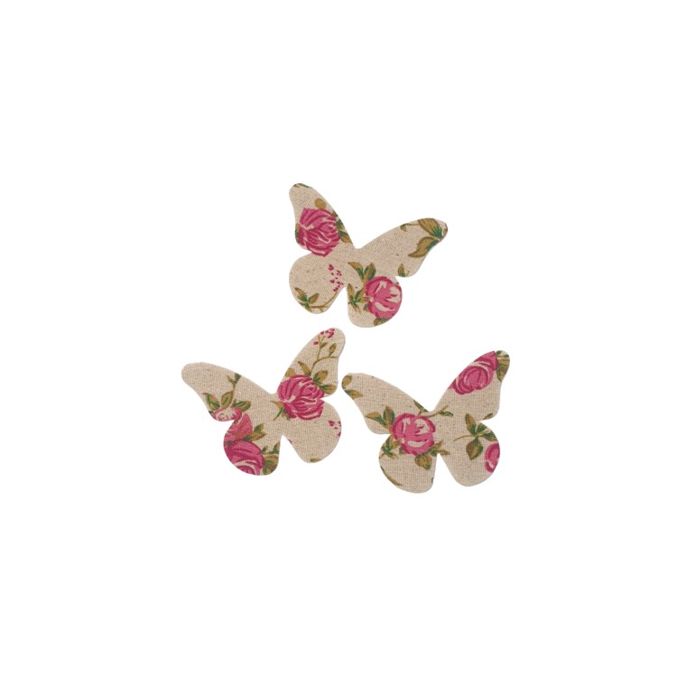 Πεταλούδες καμβάς floral σετ 6τεμ.