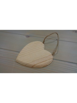 Καρδιά ξύλινη κρεμαστή πλακέ
