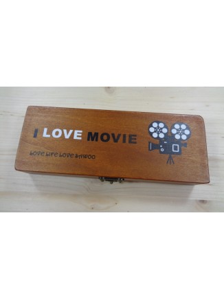 Ξύλινο κουτί Ι love movie