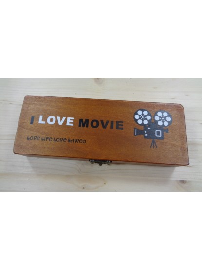 Ξύλινο κουτί Ι love movie