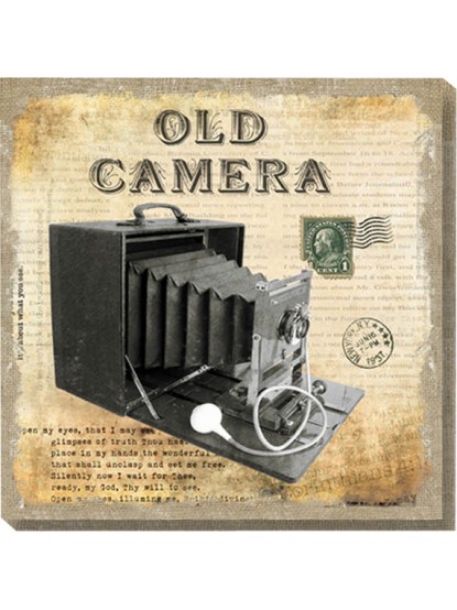 Πίνακας καβάς"Old camera" 40cm x 40cm