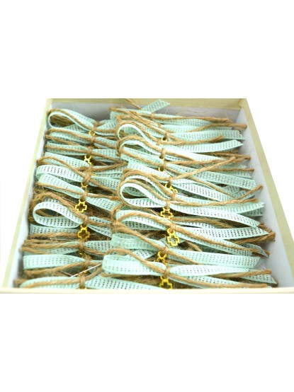 Μαρτυρικά φιλντιρέ κορδέλα-σχοινί με χρυσό σταυρουδάκι (50τμχ)