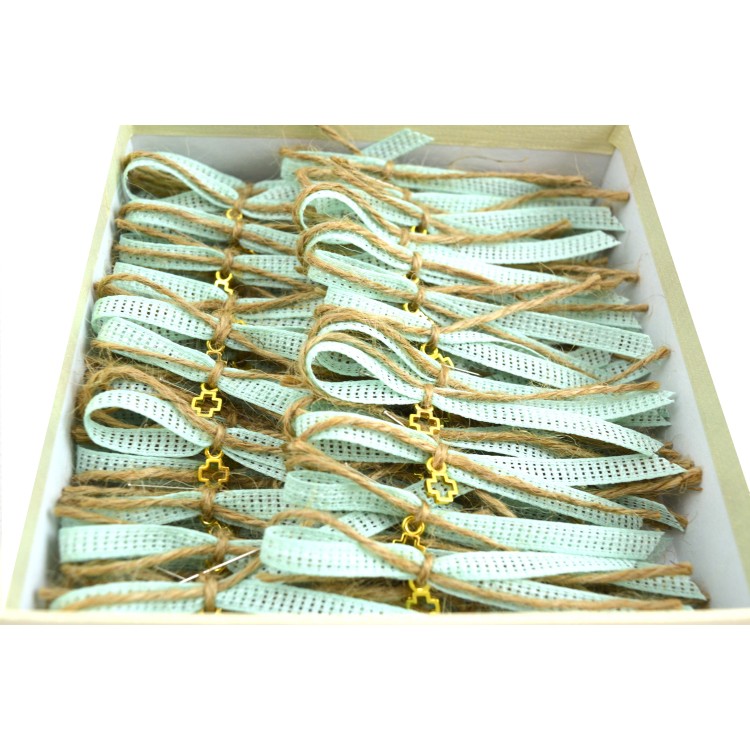 Μαρτυρικά φιλντιρέ κορδέλα-σχοινί με χρυσό σταυρουδάκι (50τεμ)