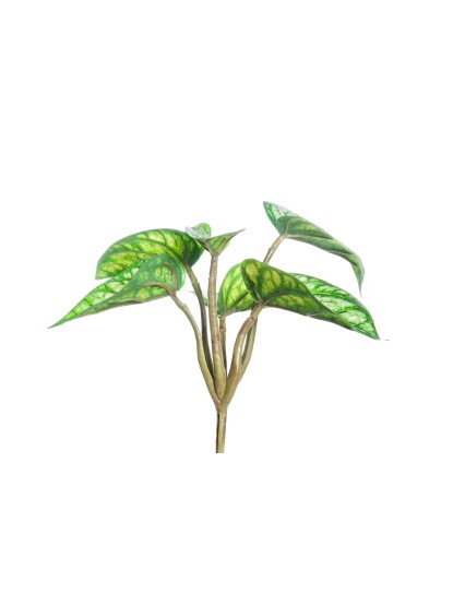 Διακοσμητικά φύλλα συνθετικά πράσινο-εκρού 21cm