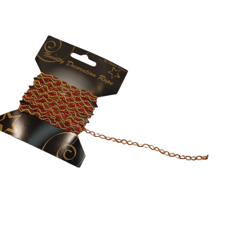 Τρέσσα κόκκινη-χρυσή περλίτσα 5mm(3m)