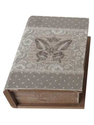 Κουτί βιβλίο ξύλινο με πεταλούδα
