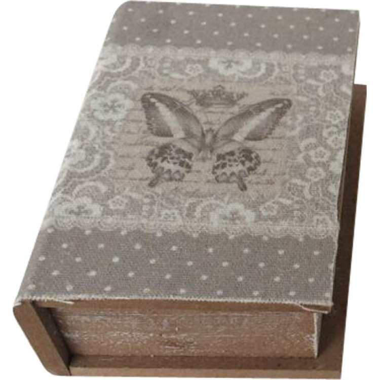 Κουτί βιβλίο ξύλινο με πεταλούδα