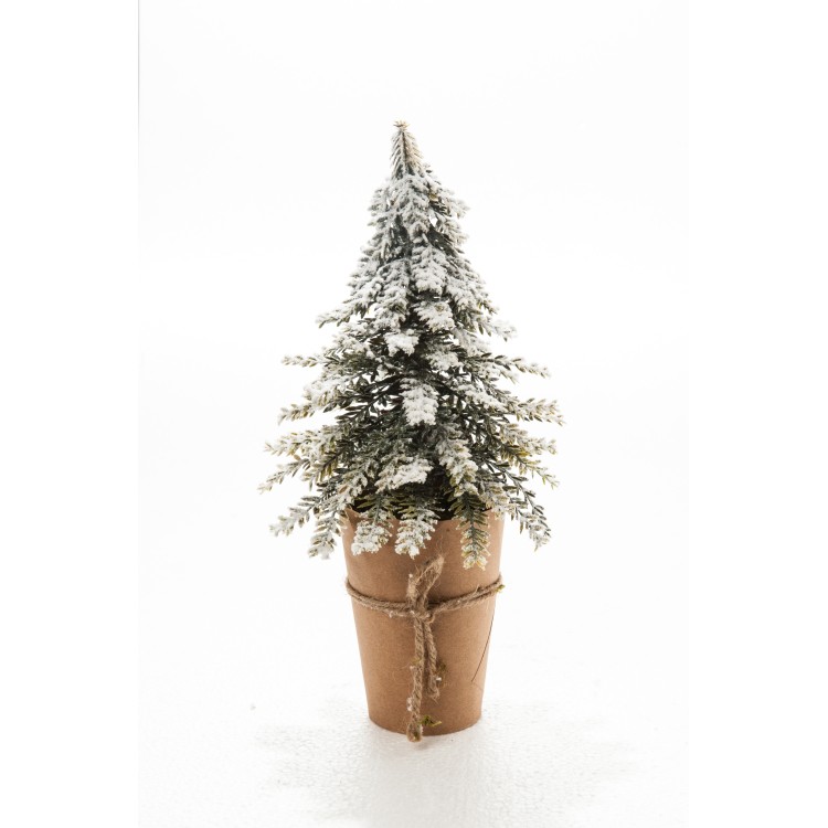 Χριστουγεννιάτικο δεντράκι συνθετικό χιονισμένο σε γλάστρα 33cm