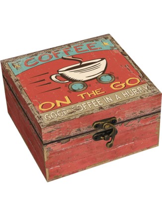 Κουτί ξύλινο τετράγωνο coffee