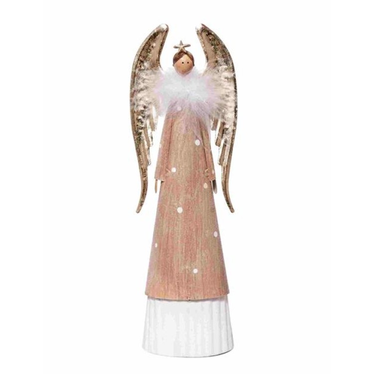Άγγελος μεταλλικός μπρονζε-χρυσό 28cm