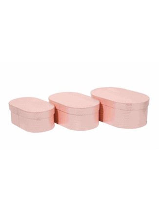 Κουτί χάρτινο οβάλ ροζ γυαλιστερό