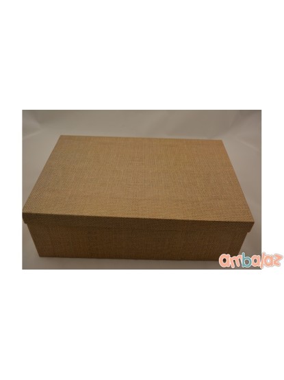 Κουτί χάρτινο ορθογώνιο σχέδιο λινάτσα 30x24x10