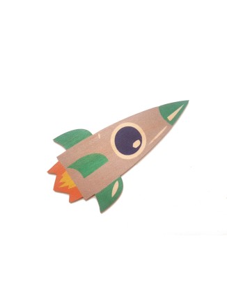 Ξύλινος διαστημικός πύραυλος γκρι-πράσινο