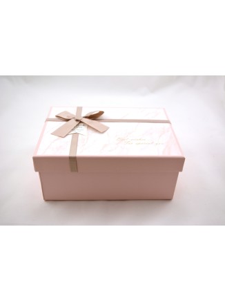 Κουτί χάρτινο ορθογώνιο ροζ "Best wishes" 