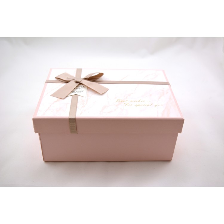 Κουτί χάρτινο ορθογώνιο ροζ "Best wishes"
