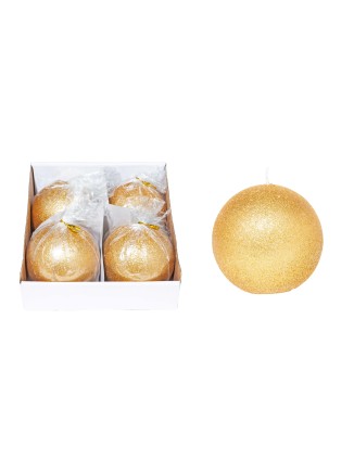 Κερί μπάλα glitter χρυσό 10cm