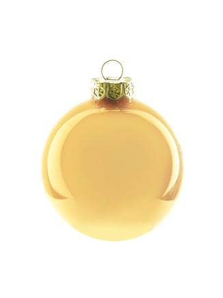 Χριστουγεννιάτικη μπάλα γυάλινη χρυσή 6cm (σετ 18τεμ.)
