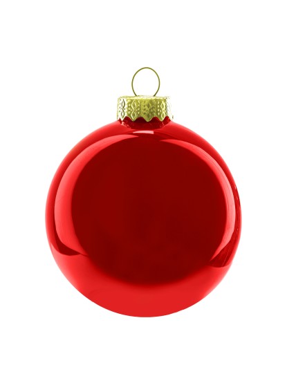 Χριστουγεννιάτικη μπάλα γυάλινη κόκκινη 10cm (σετ 12τεμ.)