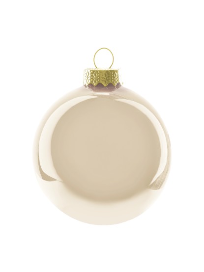 Χριστουγεννιάτικη μπάλα γυάλινη milk 8cm (σετ 8τεμ.)