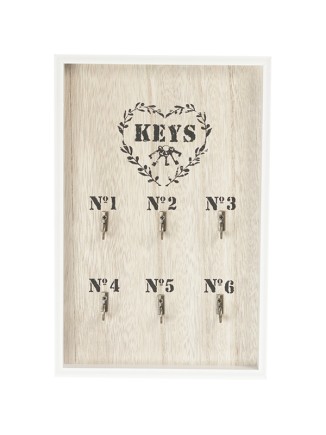 Κλειδοθήκη ξύλινη με καρδιά Keys