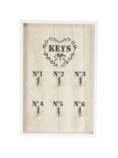 Κλειδοθήκη ξύλινη με καρδιά Keys