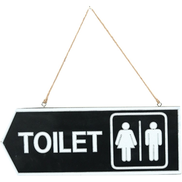 Ξύλινη πινακίδα κρεμαστή Toilet